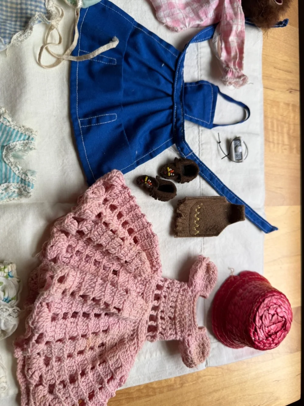 Vintage Doll Clothes Lot w/ Mixed Doll Outfits & Accessories